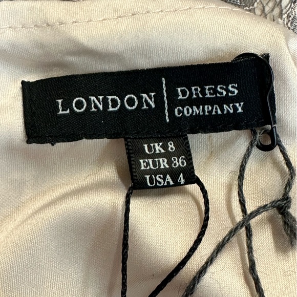 Peachy Pink Lining With A Silver Gray Lace Overlay with Rhinestone built-in Belt - Picture 10 of 13